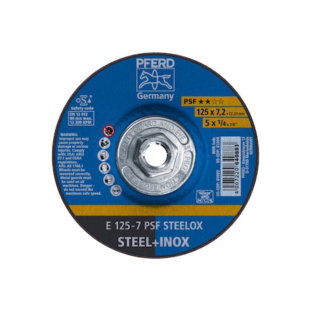 Pferd 5" x 1/4 Grinding Wheel, 5/8-11 Thd. - PSF STEELOX - Type 27 61008